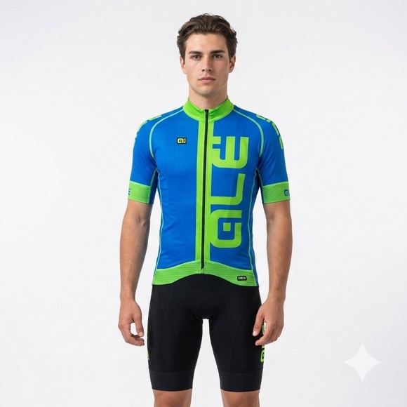 Alé Men’s PRR 2.0 Race Fit Cycling Jersey Medium Blue Green